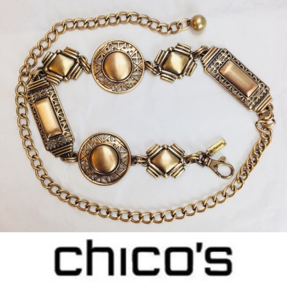 Chico's Accessories - Chico's Bronze-Tone Chain Belt